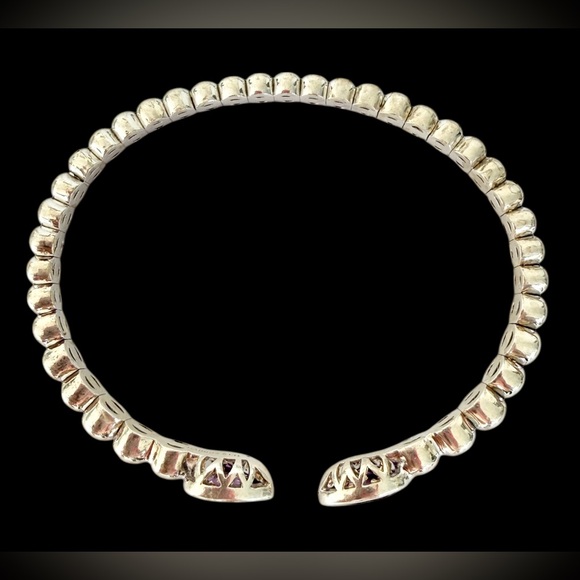 Sterling Silver Bracelet Gabriel & Co Bujukan Pear Shape Amethyst Split Bangle - Picture 3 of 9